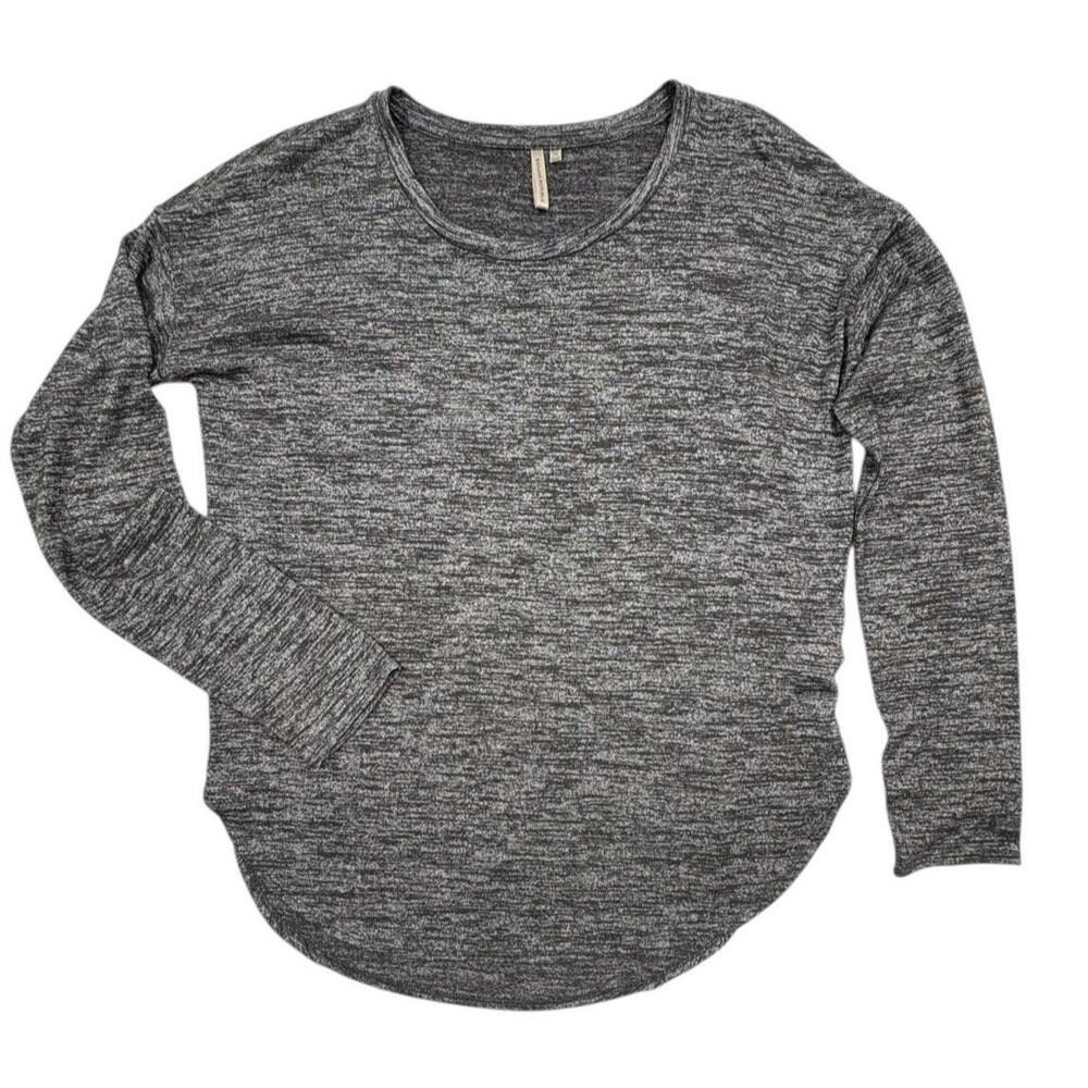 Banana Republic Signature Tee Heather Gray Soft Luxe Stretch Knit Long Sleeve M